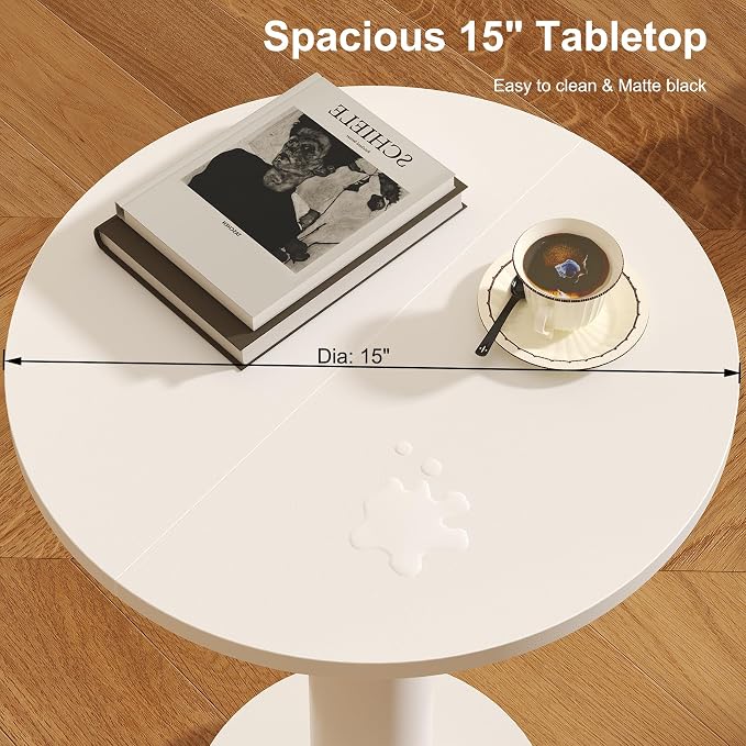 LAATOOREE Round Side Table, Accent Drink Coffee Table, Spacious Top, Thick - Image 7