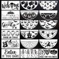 Halloween Stencils 12” Halloween Stencil Skeleton Trick or Treat Boo Templates for Porch Hanger Door Mats Wood Sign Shirts