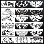 Halloween Stencils 12” Halloween Stencil Skeleton Trick or Treat Boo Templates for Porch Hanger Door Mats Wood Sign Shirts