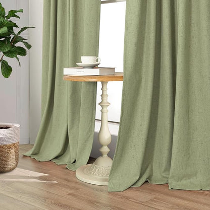 Light Sage Blackout Curtains for Bedroom Aesthetic 54 Inch Long 2 Panel Thermal - Image 9
