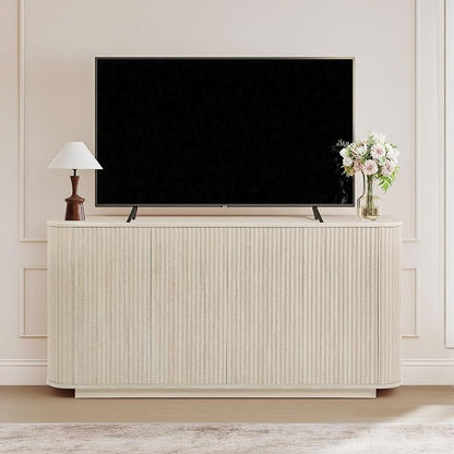 LKTART 64" Buffet Cabinet with Storage, Modern Fluted Accent Sideboard Media - Image 5