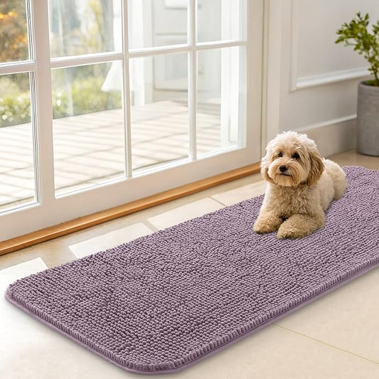OLANLY Dog Door Mat for Muddy Paws 47x17, Super Absorbent Chenille Mud Mat | by OLANLY