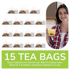 BREWIX Holy Basil Tea Bags (15 Pyramid Tea Bags) | Tee With Tulsi Leaves and Chamomile | Caffeine Free, Calming Herbal Tea With Fresh and Cool Flavor