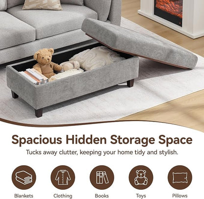 45 Inch Large Storage Ottoman Bench - Image 5