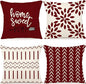 YCOLL Christmas Pillow Covers 16x16 Set of 4, Modern Sofa Throw Pillow Cover by PillowCoversExpert