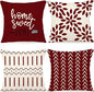 YCOLL Christmas Pillow Covers 22x22 Set of 4, Modern Sofa Throw Pillow Cover by PillowCoversExpert