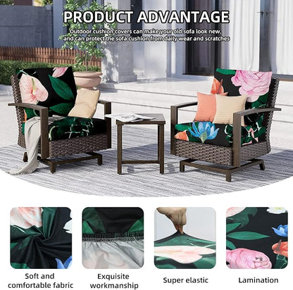 8PCS Patio Cushion Covers.Patio Furniture Couch SeatSlipcovers | Washable - Image 3
