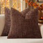 MIULEE Chenille Textured Throw Pillow Covers Terracotta 20x20 Set of 2 | Slubby by MIULEE