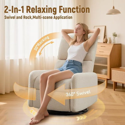 Korser 360° Rocking Chair, Nursery Rocker Chair - Image 3