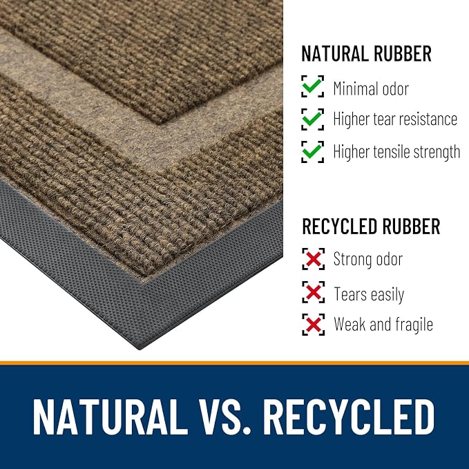 OLANLY Front Door Mat Outside 33x21, All-Season Heavy-Duty Rubber Doormat | - Image 4