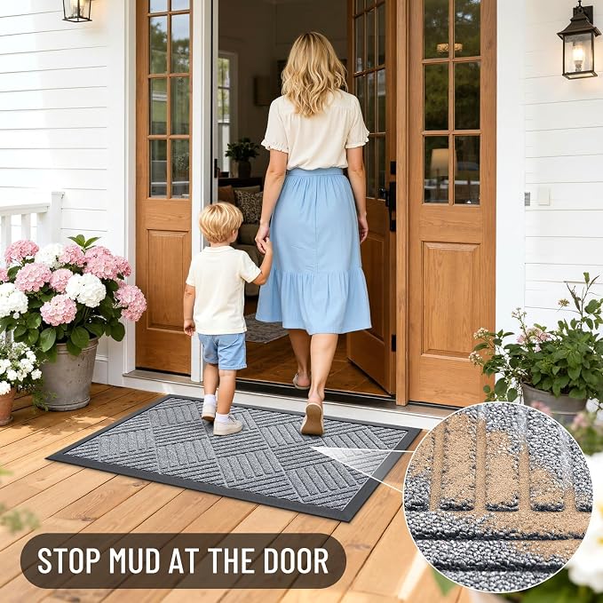 OLANLY Front Door Mat Outside Entrance 35x23, Waterproof Heavy-Duty Doormat | - Image 7