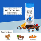 Stella Blue Ground Coffee, Big Cat Blend, Medium Roast, Caramel, Hazelnut and Fruity Notes, 100% Arabica, Ethically Sourced from Central and South America, 12 oz bag