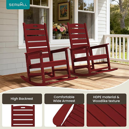 SERWALL Outdoor Rocking Chair, Oversized Rocking Chair - Image 9