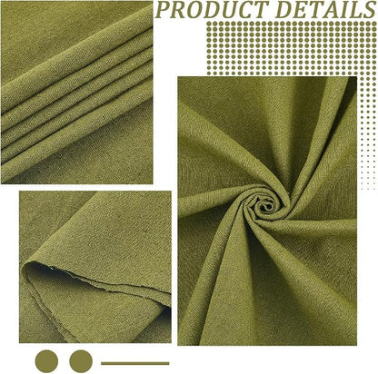 59 Inch Dark Olive Green Linen Cotton Canvas Fabric by The Yard Sheet Quilting - Image 6