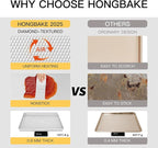 HONGBAKE Baking Sheet Pan Set, Cookie Sheets for Oven, Nonstick Half/Quarter/Jelly Roll Pans with Diamond Texture Pattern, Heavy Duty Cookie Tray, Silver