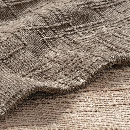 MIULEE Chenille Textured Throw Pillow Covers Taupe Grey 16x16 Set of 2 | Slubby - Image 2