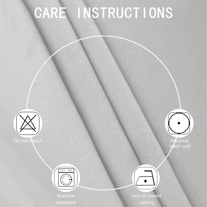 Blackout Curtains 42 x 95 inch/Light Grey Curtains Set of 2 Panels/Thermal - Image 4