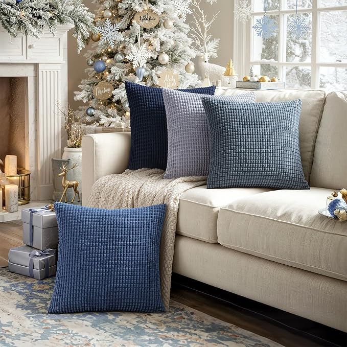MIULEE Blue Decorative Pillow Covers 20x20 Inch Set of 4 Boho Western Farmhouse - Image 7