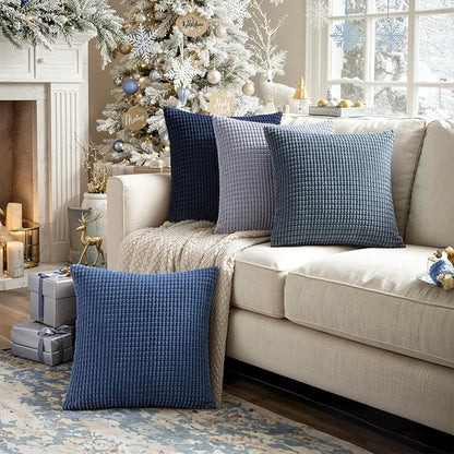 MIULEE Blue Decorative Pillow Covers 18x18 Inch Set of 4 Boho Western Farmhouse - Image 7