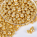 Twisweet Gold Pearl Sprinkles for Cake Decorating, Edible Sugar Pearls for Baking, Mix Size, Cake Topper Cupcake Cookie Ice Cream Dessert Decorations, Valentines Birthday Christmas Supplies (130g/4.58oz)