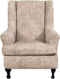 KRFOONN Wing Chair Slipcovers 2 Piece Stretch Leather Look Wingback Chair by KRFOONN