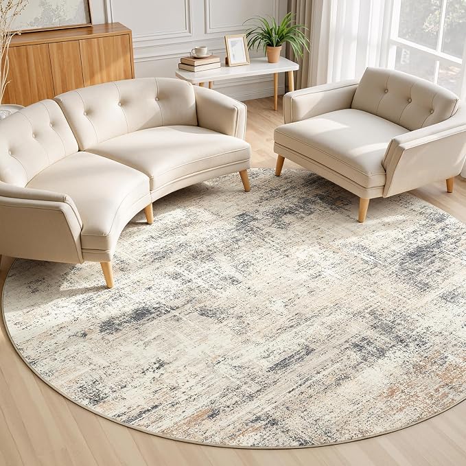 6ft Area Rug for Living Room, Abstract Washable Non-Slip Large Rugs, Dining Room by Lofus