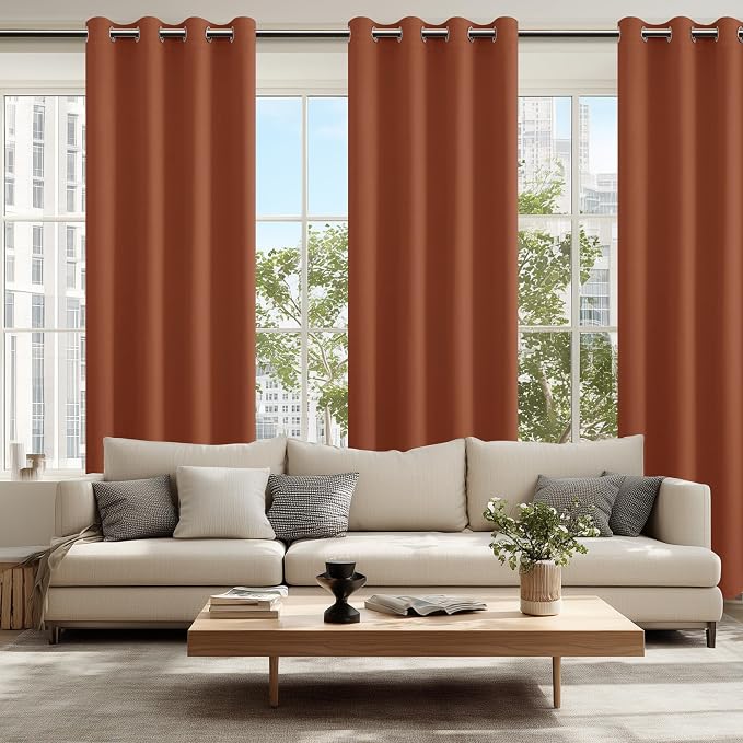 Fall Blackout Curtains for Bedroom, 52 x 96 Inches Long Burnt Ochre | Thermal - Image 6