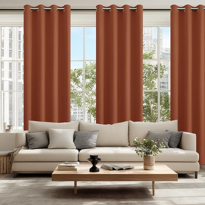 Fall Blackout Curtains for Bedroom, 52 x 96 Inches Long Burnt Ochre | Thermal - Image 6