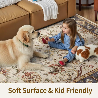 4x6 Ft Washable Area Rug for Bedroom, Non Slip Rugs for Living Room Ultra-Thin - Image 4