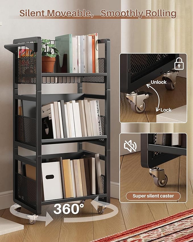 UMDONX Book Cart Heavy Duty Double-Sided - Image 3