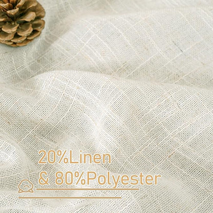 45 Inch Short Window Linen Curtains, Light Filtering Panels | Light Filtering - Image 2