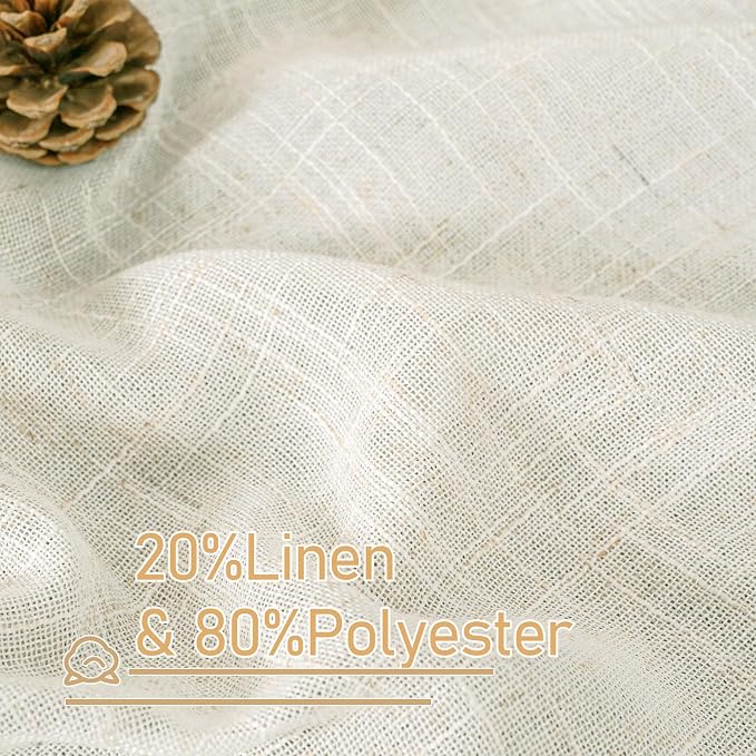 Linen Blended Curtains 48 inch for Windows, Linen Textured Light Filtering - Image 3