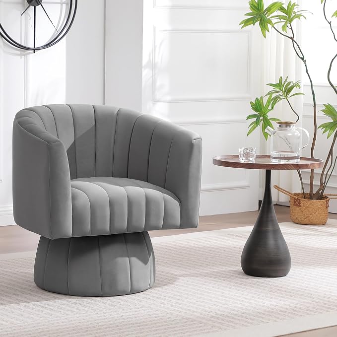 Swivel Accent Barrel Chair Set of 2, Cute Comfy Small Round 360° Arm Chair - Image 9
