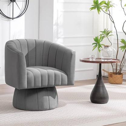 Swivel Accent Barrel Chair Set of 2, Cute Comfy Small Round 360° Arm Chair - Image 9