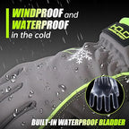 HANDLANDY Waterproof Insulated Work Gloves, 3M Thinsulate Thermal Winter Gloves for Men Women Touch Screen, Warm Ski Snowboard Cold Weather Gloves (Green-men Size, Medium)