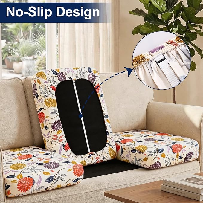 Smiry Waterproof Patio Cushion Covers, Stretch Outdoor Furniture Covers | Couch - Image 3
