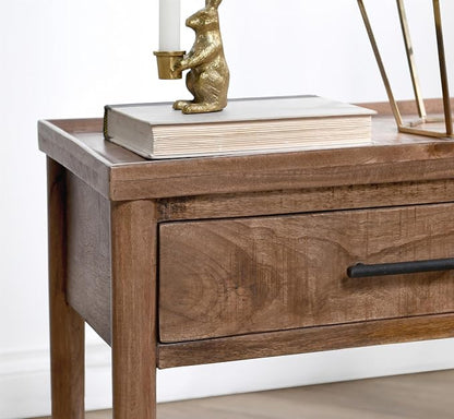 Kosas Home Ciaria Transitional Mango Wood End Table in Medium Brown - Image 3