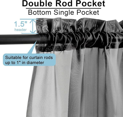 Sheer Curtains 96 Inch Length, Elegant Sheer Curtains - Image 4