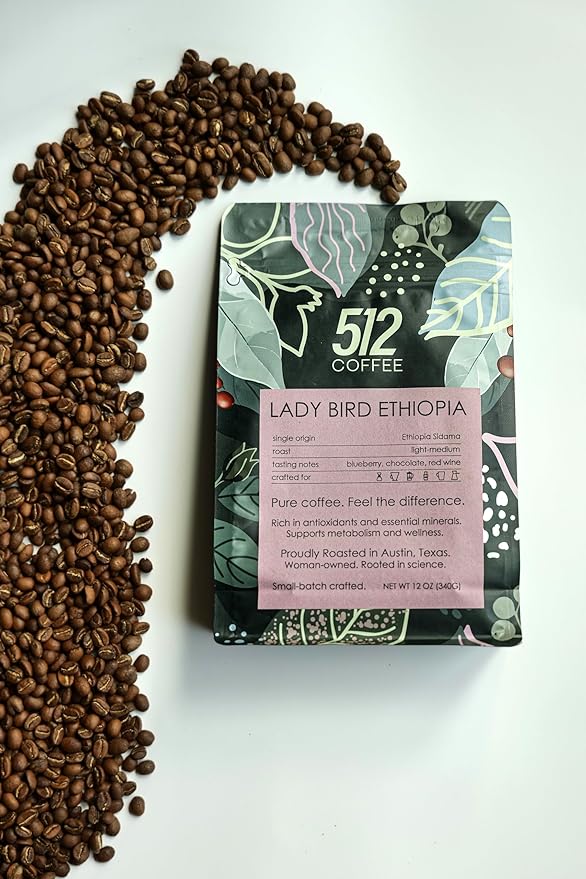512 Coffee – Specialty Ethiopian Whole Bean, Light-Medium – Lady Bird Ethiopia – Freshly Hand-Roasted, Specialty Arabica, Premium Small Batch, Single Origin