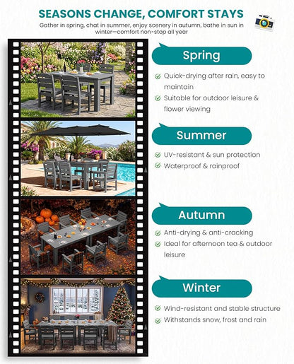 SERWALL HDPE Dining Set for 10 – 2 Tables, 8 Armless + 2 Armchairs. Includes 10 - Image 4