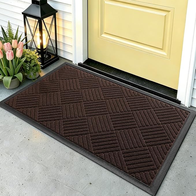 Front Door Mat, Heavy Duty Waterproof Doormat 31.5"x20", Stain Fade Resistant by WELDUN%E2%80%94IdealChoiceforHome