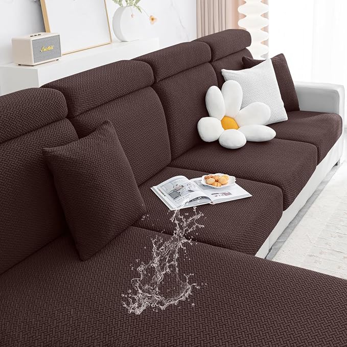 Smiry Waterproof Couch Cushion Covers, Stretch Jacquard Thick Sofa Cushion by Smiry