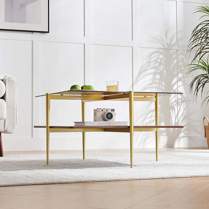 LumFurn Square Coffee Table, Mid-Century Modern Design, L30 x W30 x H17 Inch - Image 4