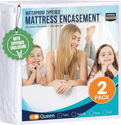 Utopia Bedding Mattress Protector Zippered Queen Size, 100% Waterproof Bed Bug by UTOPIABEDDING