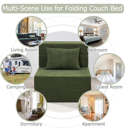 Folding Sofa Bed, 4 in 1 Convertible Sleeper Chair - Image 9