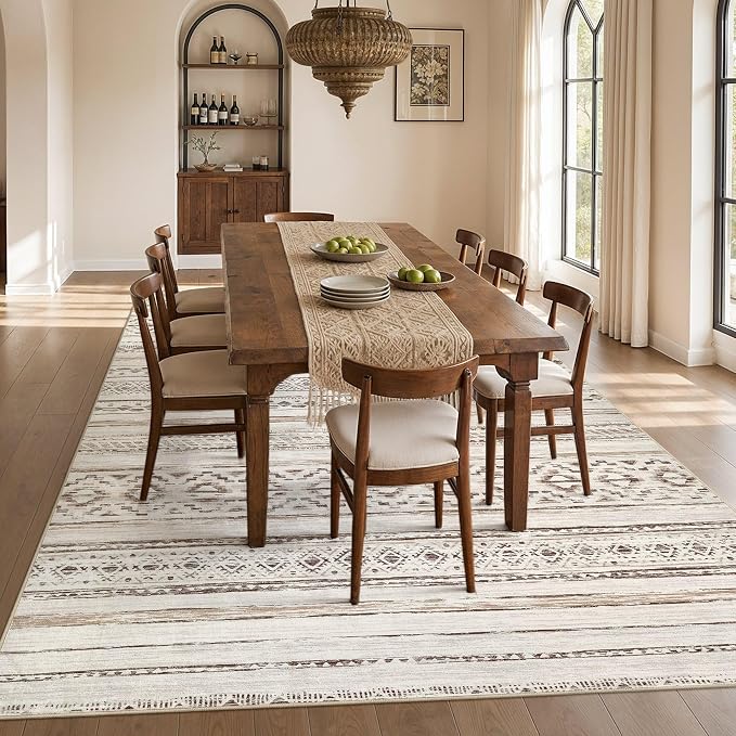 cotiled Boho 5x7 Area Rugs for Living Room: Soft Moroccan Washable Rug | Solve - Image 7