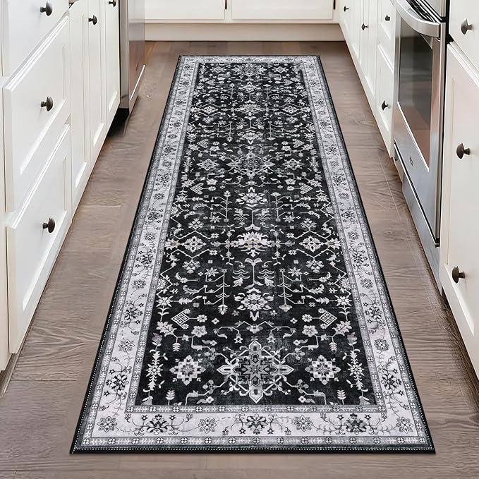 HEBE Hallway Runner Rug 2'x6', Washable Non Slip Kitchen Rug Runner | Soft Boho by HEBE