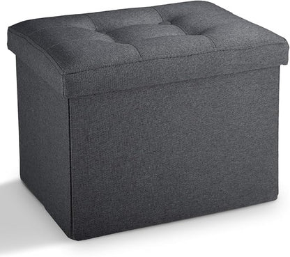 LINMAGCO Small Storage Ottoman Stool Foot Rest Stool Under Desk Stool Short by LINMAGCO
