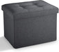 LINMAGCO Small Storage Ottoman Stool Foot Rest Stool Under Desk Stool Short by LINMAGCO