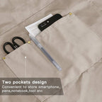 Mignongirl Crossback Apron with Pockets x2,Split Apron with Adjustable Straps,M-XXL (Beige)